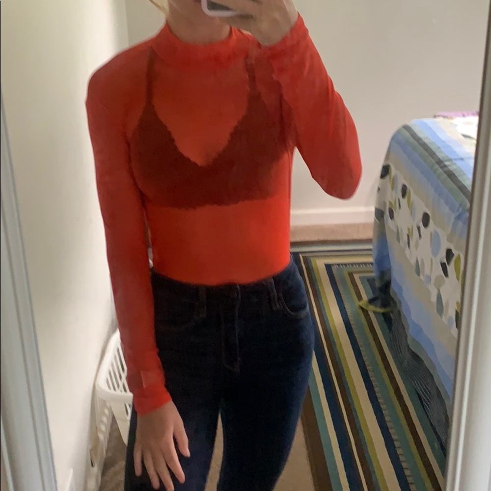 Sheer orange top
